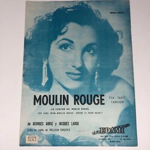 RARO 1953 La canción del Moulin Rouge ¿Dónde está tu corazón? Partituras Fox-Trot - Imagen 1 de 6