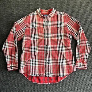 Tommy Bahama Plaid Long Sleeve Button Up Shirt XL Red Black Relax - Picture 1 of 8