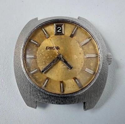 Enicar Sherpa Star Automatic Watch Cal 1145 Vintage Mens Gold Dial To Restore - Image 1 of 4