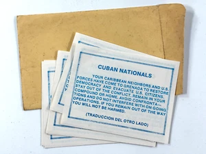 Lote De Colección Años 70 (x13) Ejército de Estados Unidos Granada Folleto Volantes Psyop Furia Urgente Propaganda - Imagen 1 de 4