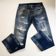 Cult Of Individuality Mens Slim Straight blue ripped jeans W31 L34  Nice New 