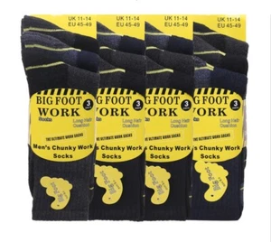 6 PAAR BIG FOOT STRAPAZIERFÄHIGE HERREN ARBEITSSOCKEN ** GRÖßE UK 11-14 • EU 45-48 - Bild 1 von 3