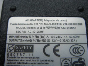 Power Supply Original Samsung 12V 3,33A XE303C12 Chromebook Ativ Smart PC XE500 - Picture 1 of 1