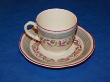 A G RICHARDSON CROWN DUCAL COFFEE CUP & SAUCER CRD249 PINK YELLOW GREY