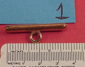 Vintage kupferplattierter Kippverschluss T-Bars für Taschenuhrenketten 1 Stück EINS - Bild 1 von 1