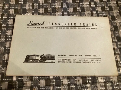 1948 "Named Passenger Trains" RR of US, Canada, Mexico Listing 38p. - Image 1 of 4