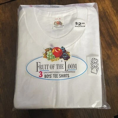 Pack de 3 camisetas Fruit of the Loom vintage años 60 talla 8 niños blancas Foto 1 de 4
