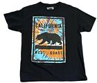 Ring Of Fire California T-Shirt Size L Solid Black Graphic Short Sleeve Bear