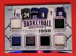 Dirk Nowitzki JERSEY CARD #d6/12 Vince Carter PAUL PIERCE JAMISON BIBBY LEWIS - Picture 1 of 3