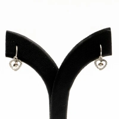 0.02ct G Colour Round Diamond Dangle 18k White Gold Earrings - Image 1 of 4