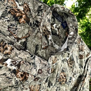 Vintage Pacific Crest Shirt Men XL Elk Deer All Over Print Camo Hunting Canvass - Picture 1 of 10