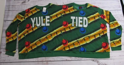 Mad Engine Ugly Christmas Holiday Green 2 Person Double Attached Sweater OS NWT - Image 1 of 4