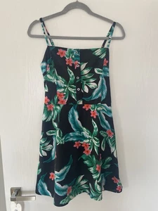 Hollister Black Floral Cotton Summer Dress Size M - Picture 1 of 8