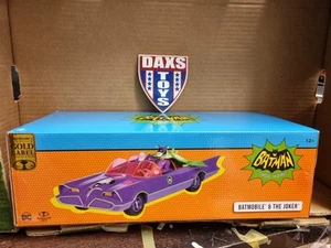 McFarlane BATMAN Classic TV Series Batmobile & The Joker Figure Set Gold Label - Picture 1 of 3