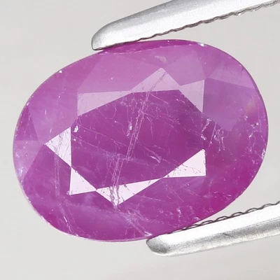 1.98ct  8.3x6.3mm Oval 100%Natural Unheated Purplish Red Ruby Guinea, Africa - Image 1 of 4