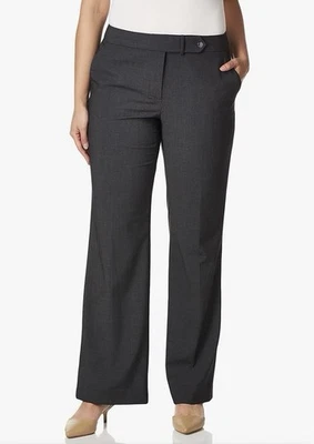 Женские широкие брюки Calvin Klein со средней посадкой размер 12 темно-серые эластичные - Изображение 1 из 4