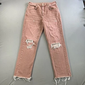 Pilcro Anthropologie Jeans Sz 31 The Vintage Straight Raw Hem High Rise Salmon - Picture 1 of 9