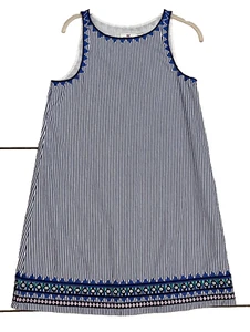 Vineyard Vines Damen-Kleid mit seitlichem Reißverschluss Baumwolle gefüttert ärmellos marineblau/weiß Streifen Größe 4 - Bild 1 von 12