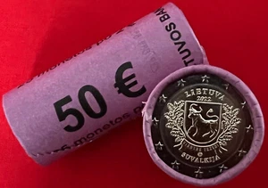 WHOLESALE (1 roll = 25 coins): Lithuania 2 euro 2022 "Suvalkija" BiMetallic UNC - Picture 1 of 1