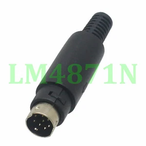 5pcs Connector mini DIN 8 pin round plug plastic Handle black Kenwood Icom Yaesu - Picture 1 of 4