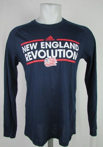 New England Revolution MLS adidas Men's Blue Climalite Long Sleeve Shirt Cover