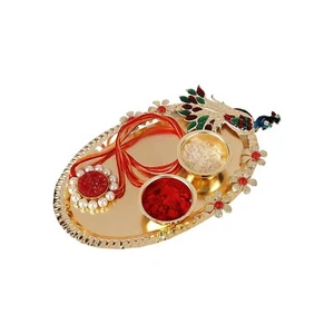 AccessherTradicional Elegante Extravagante Piedra Druzy Perla Rakhi para Hermano Paquete de 1 - Imagen 1 de 9