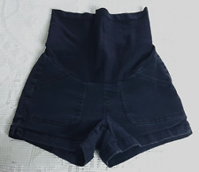 Haute Mama Size Small Maternity Shorts Black Over the Belly Cotton Blend