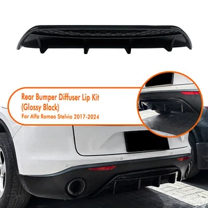 Car Rear Bumper Diffuser Lip Kit For Alfa Romeo Stelvio 2017-2024 2019 Black 1PC - Picture 1 of 8