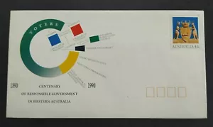 1990 Centenary of Government in Western Australia Pre-printed Stamp FDC (Mint) - Picture 1 of 2