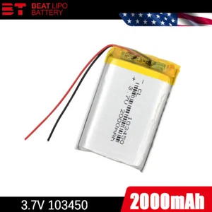 103450 3.7V 2000MAH lipo rechargeable battery for MP3 GPS DVD recorder headset - Picture 1 of 11