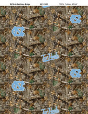 NCAA University of North Carolina Realtree Camo NC1163 Cotton Fabric by the Yard