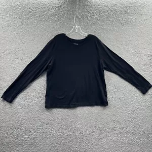 Time and Tru Women Top Extra Large 16/18 Black 100% Pima Cotton Pullover Shirt - Picture 1 of 8