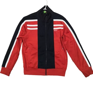 Vintage Hugo Boss Men's Tracksuit Jacket Red White Navy Large 1980s Portugal - Picture 1 of 7