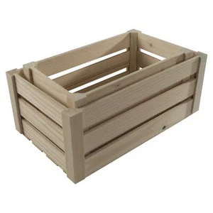 Nest of 2 Farm Shop Display Unit Unfinished Wooden Storage Crates | Small Medium - Picture 1 of 7