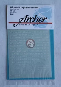 Plantilla de códigos de registro de vehículos Archer 1/35 Early War EE. UU. (blanca) AR35020W - Imagen 1 de 1