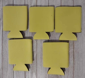 5 Blank Yellow Collapsible Foam Can Koozies Beer/Soda  - Picture 1 of 3