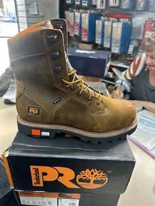 100% AUTHENTIC TIMBERLAND PRO STEEL SAFETY TOE LOGGER LEATHER BOOTS TB0A12KN214 - Picture 1 of 5