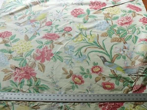 SCALAMANDRE OISEAU des EXOTIQUE 100% SETA STAMPA ORDITO UCCELLINO LITE VERDE SALVIA 1,1Y - Foto 1 di 6