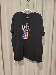 Cody James 2xl USA On Guitar Black T Shirt - Picture 1 of 4