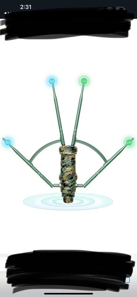 WAVLINK AC1200 Outdoor WiFi Range Extender, Weatherproof, POE, Dual Band (Camo) - Image 1 of 1