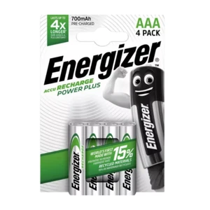4 batterie ricaricabili Energizer Power Plus AAA 700 mAh Ni-Mh 1,2 V batteria HR03 - Foto 1 di 10