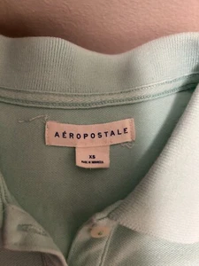 Junior XS light teal Aeropostale Stretch Fit Short Sleeve Polo T-Shirt - Picture 1 of 3