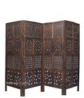 Handcrafted Wooden Traditional Partition Screen/Room Divider 4 Panels 5Ft