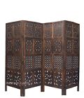 Handcrafted Wooden Traditional Partition Screen/Room Divider 4 Panels 5ft