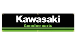 Kawasaki Motorcycles USA Racing Publicité Bannière 240 CM Grand Drapeau Pièces - Imagen 1 de 1