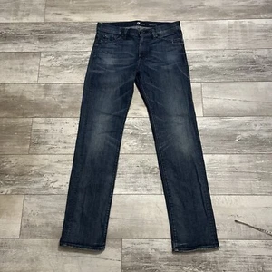 7 For All Mankind Jeans Herren 33x34 Slimmy Dark Wash Denim Slim Straight Blau - Bild 1 von 8