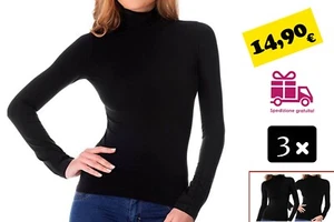 3 Stück Dolcevita Lupetto Damen aus weicher Mikrofaser Winter Strick Stehkragen - Bild 1 von 3