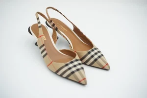 Sandalias con cordones Burberry Archive Check de tela D'orsay talla EU38.5 UK5.5 US8.5 - Imagen 1 de 12