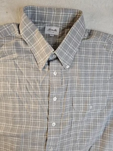 Hamilton Mens Dress Shirt Grey Plaid Cotton 19 36 - Picture 1 of 8