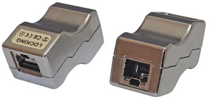 TUK - LOKJAC Cat6 Shielded Locking Inline Coupler, Silver - Picture 1 of 1
